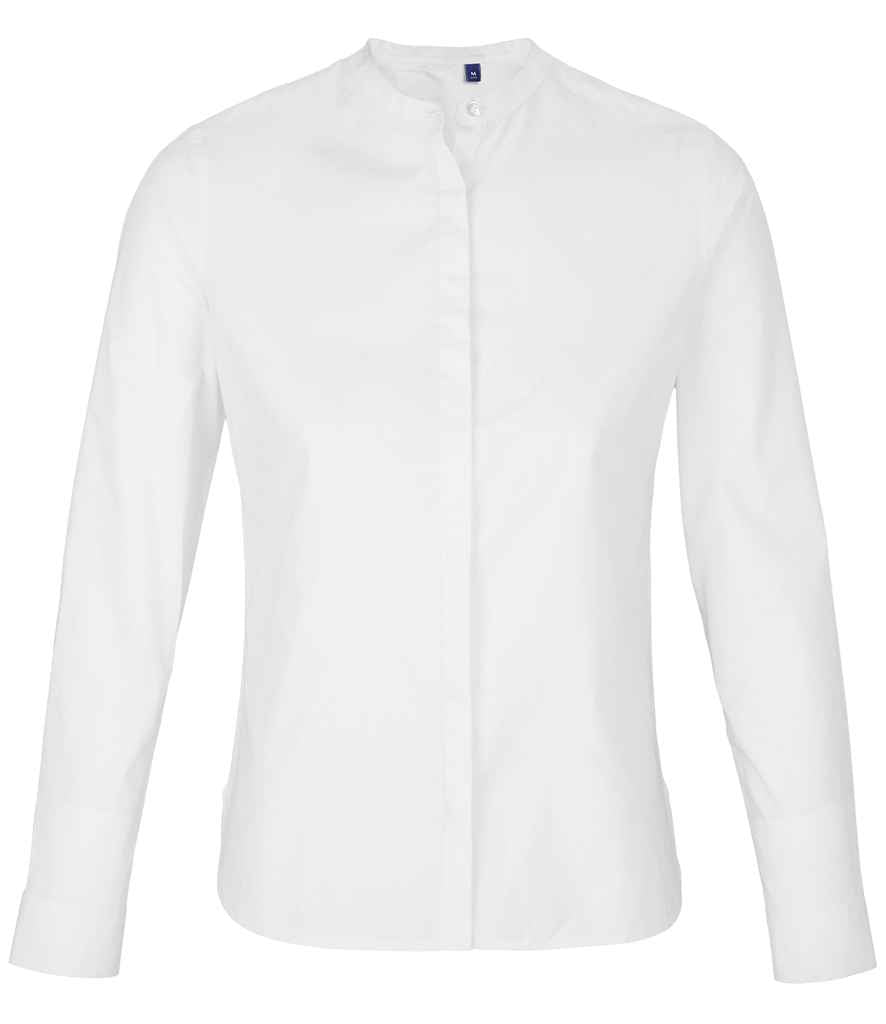 Organic Mandarin Collar Poplin Shirt (Womens)