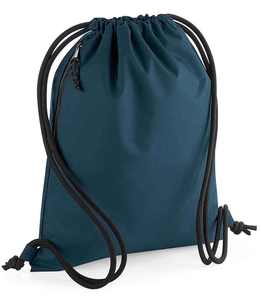 Recycled Chunky Drawcord Gym Bag with zip pocket