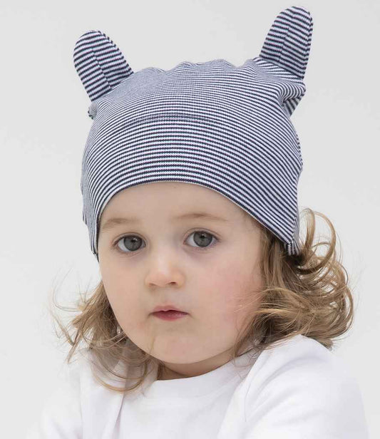 Organic Striped Baby Hat with ears