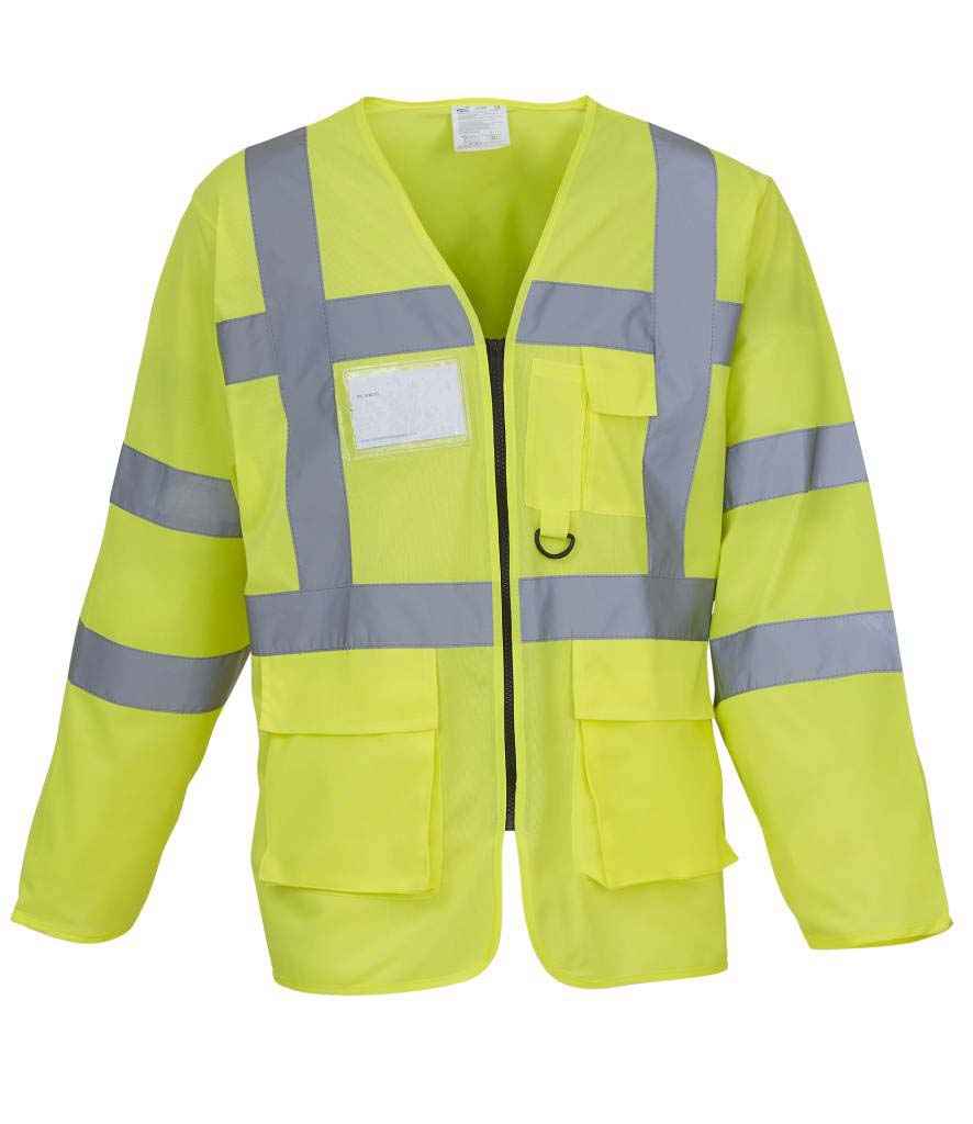 Recycled Hi-Vis Zip Long Sleeve Lightweight Jacket (Mens/Unisex)